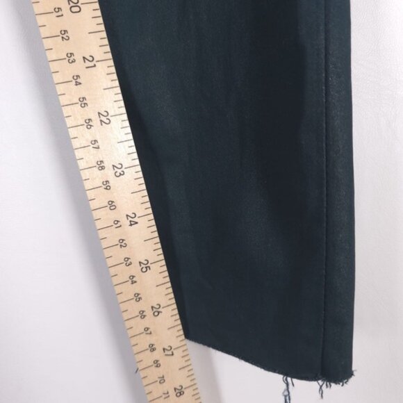JOE’S THE CHARLIE High Rise Skinny Ankle Green Coated Pants Jeans RawHem Size 29 - Picture 7 of 11
